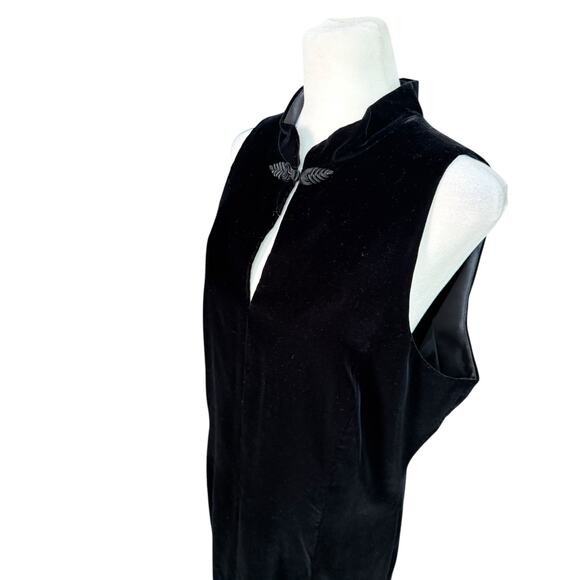 Yves Cossette DEPECHE Mode Dress Women 14 Black Velvet Asian 90s Cocktail Event - Picture 4 of 12